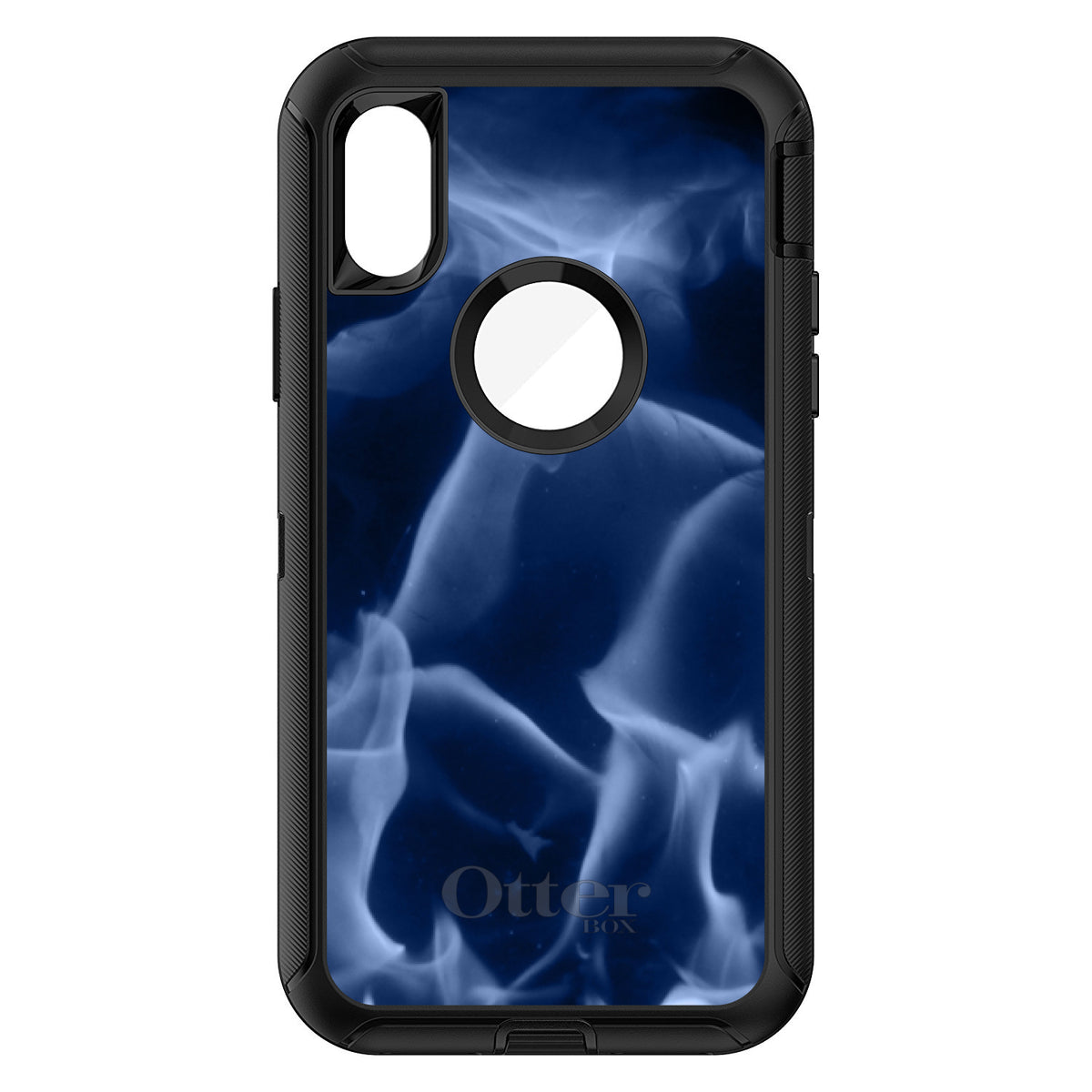 Blue Black Flame Fire OtterBox Defender Case for iPhone & Galaxy, view 3