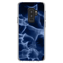 DistinctInk® Clear Shockproof Hybrid Case for Apple iPhone / Samsung Galaxy / Google Pixel - Blue Black Flame Fire