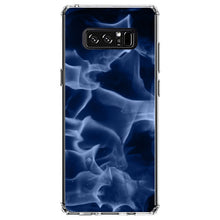 DistinctInk® Clear Shockproof Hybrid Case for Apple iPhone / Samsung Galaxy / Google Pixel - Blue Black Flame Fire