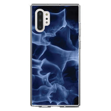 DistinctInk® Clear Shockproof Hybrid Case for Apple iPhone / Samsung Galaxy / Google Pixel - Blue Black Flame Fire