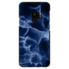 DistinctInk® Hard Plastic Snap-On Case for Apple iPhone or Samsung Galaxy - Blue Black Flame Fire