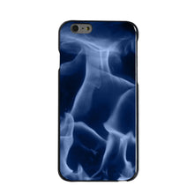 DistinctInk® Hard Plastic Snap-On Case for Apple iPhone or Samsung Galaxy - Blue Black Flame Fire