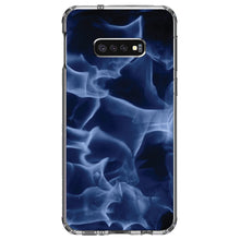 DistinctInk® Clear Shockproof Hybrid Case for Apple iPhone / Samsung Galaxy / Google Pixel - Blue Black Flame Fire