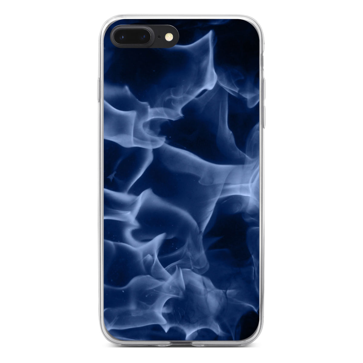 Blue Black Flame Fire Clear Shockproof iPhone Case, view 6