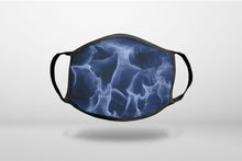 Blue Black Flame Fire - 3-Ply Reusable Soft Face Mask Covering, Unisex, Cotton Inner Layer