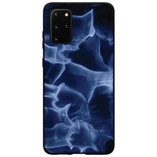 DistinctInk® Hard Plastic Snap-On Case for Apple iPhone or Samsung Galaxy - Blue Black Flame Fire