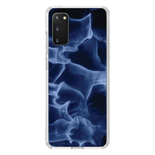DistinctInk® Clear Shockproof Hybrid Case for Apple iPhone / Samsung Galaxy / Google Pixel - Blue Black Flame Fire