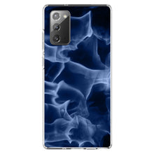 DistinctInk® Clear Shockproof Hybrid Case for Apple iPhone / Samsung Galaxy / Google Pixel - Blue Black Flame Fire