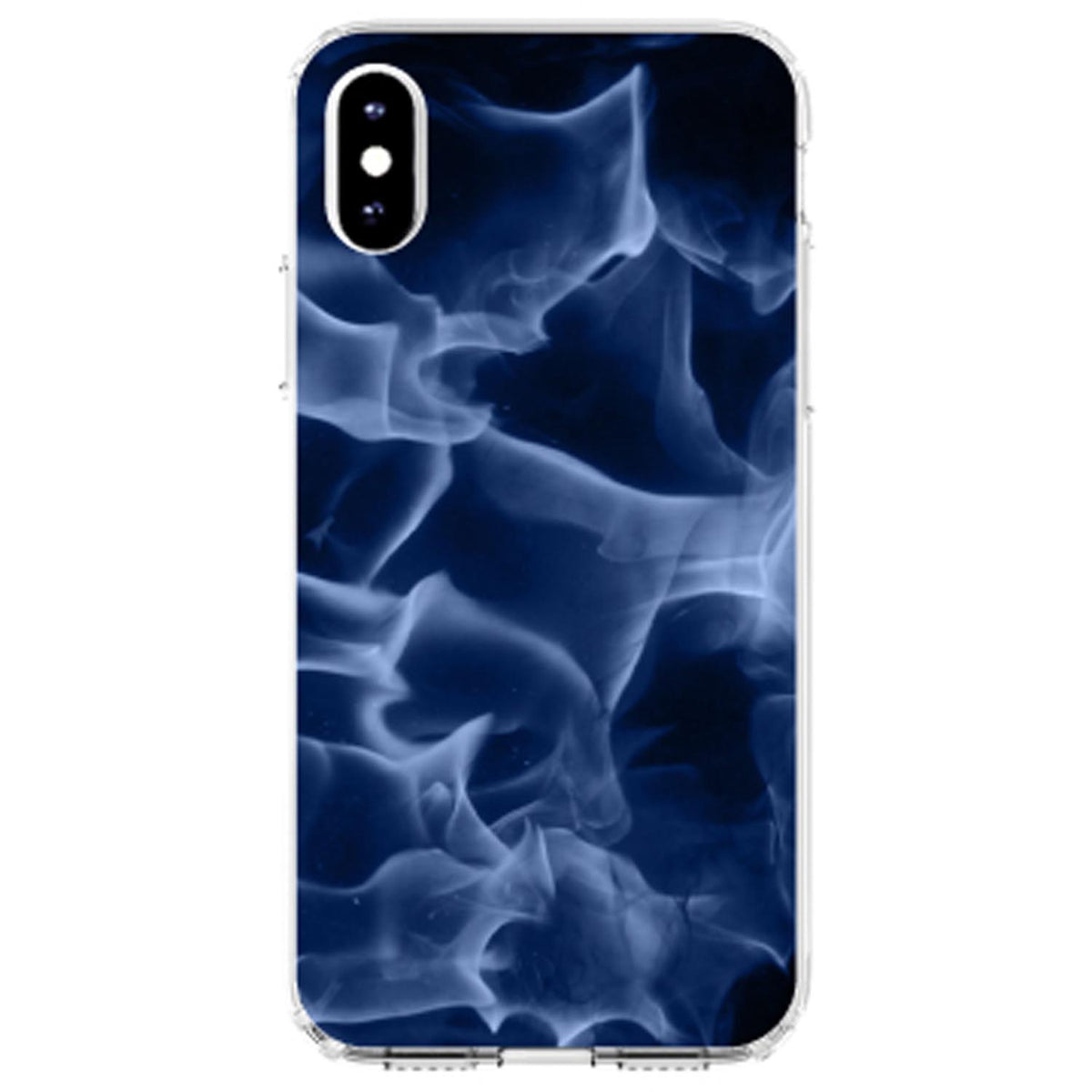Blue Black Flame Fire Clear Shockproof iPhone Case, view 2