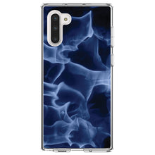 DistinctInk® Clear Shockproof Hybrid Case for Apple iPhone / Samsung Galaxy / Google Pixel - Blue Black Flame Fire