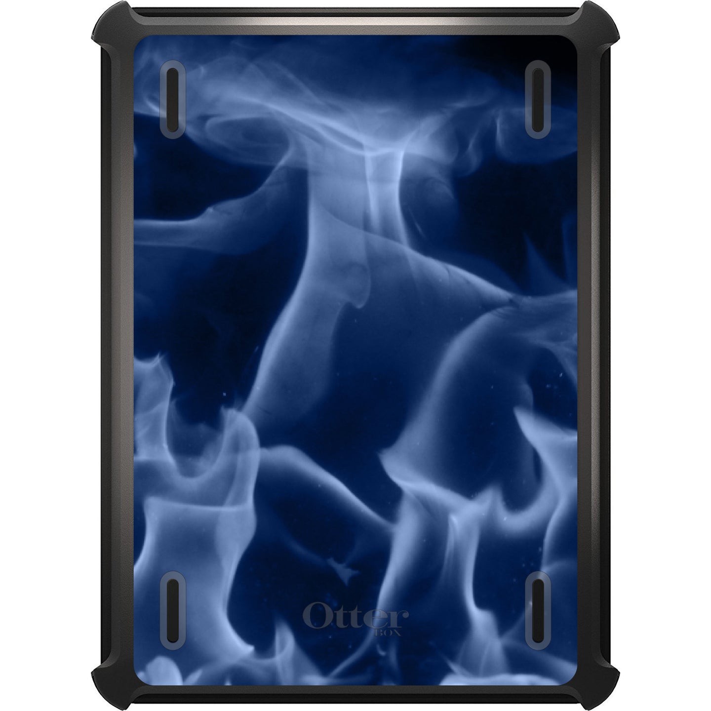 DistinctInk™ OtterBox Defender Series Case for Apple iPad / iPad Pro / iPad Air / iPad Mini - Blue Black Flame Fire