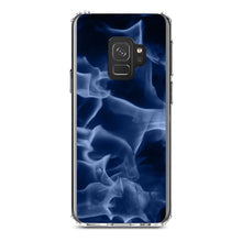 DistinctInk® Clear Shockproof Hybrid Case for Apple iPhone / Samsung Galaxy / Google Pixel - Blue Black Flame Fire