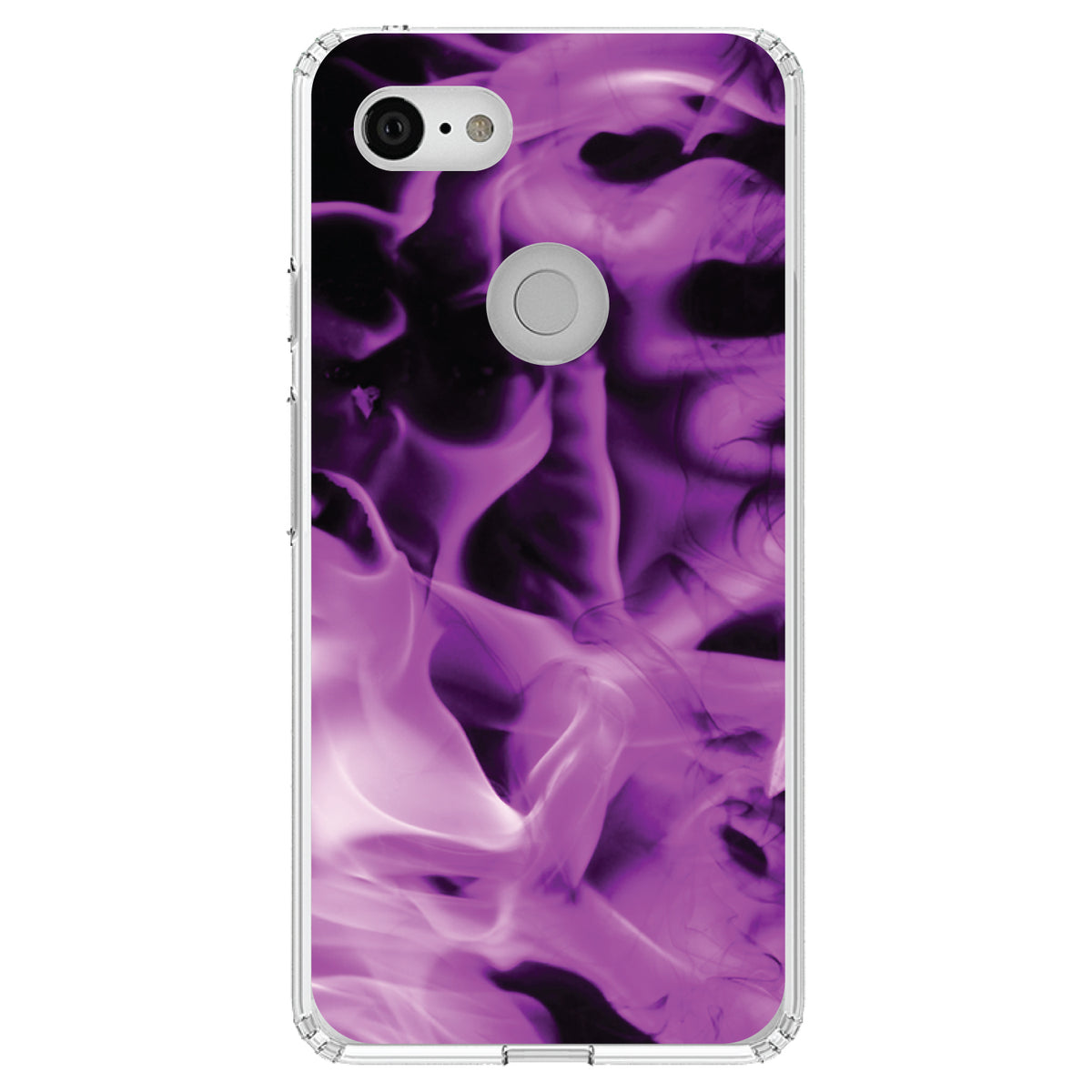 Violet Flame Fire Clear Shockproof iPhone Case, view 21