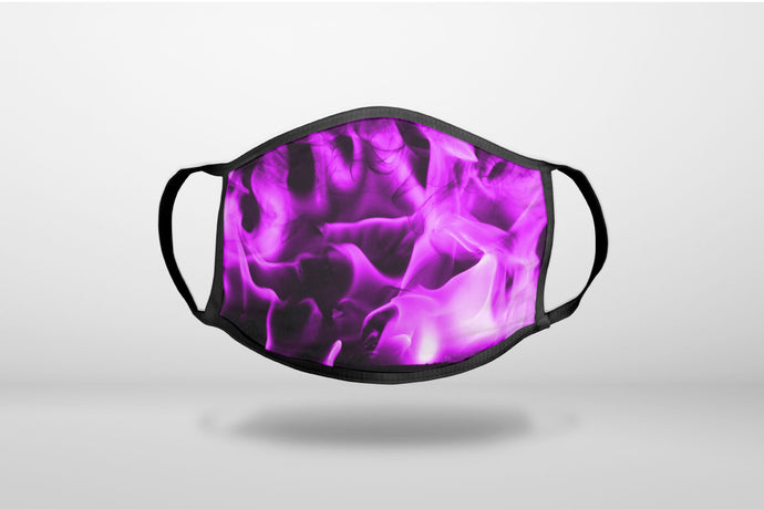 Violet Flame Fire - 3-Ply Reusable Soft Face Mask Covering, Unisex, Cotton Inner Layer