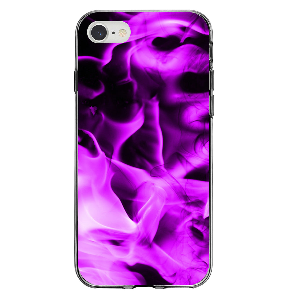 Violet Flame Fire Clear Shockproof iPhone Case, view 5