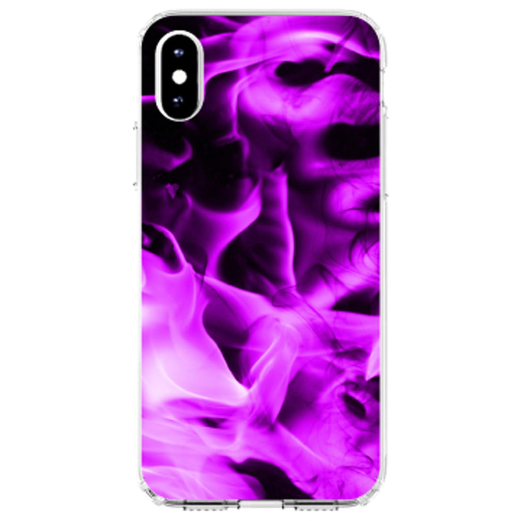 Violet Flame Fire Clear Shockproof iPhone Case, view 2