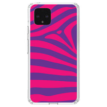 DistinctInk® Clear Shockproof Hybrid Case for Apple iPhone / Samsung Galaxy / Google Pixel - Purple Hot Pink Zebra Skin Stripes