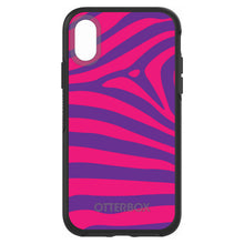 DistinctInk™ OtterBox Symmetry Series Case for Apple iPhone / Samsung Galaxy / Google Pixel - Purple Hot Pink Zebra Skin Stripes