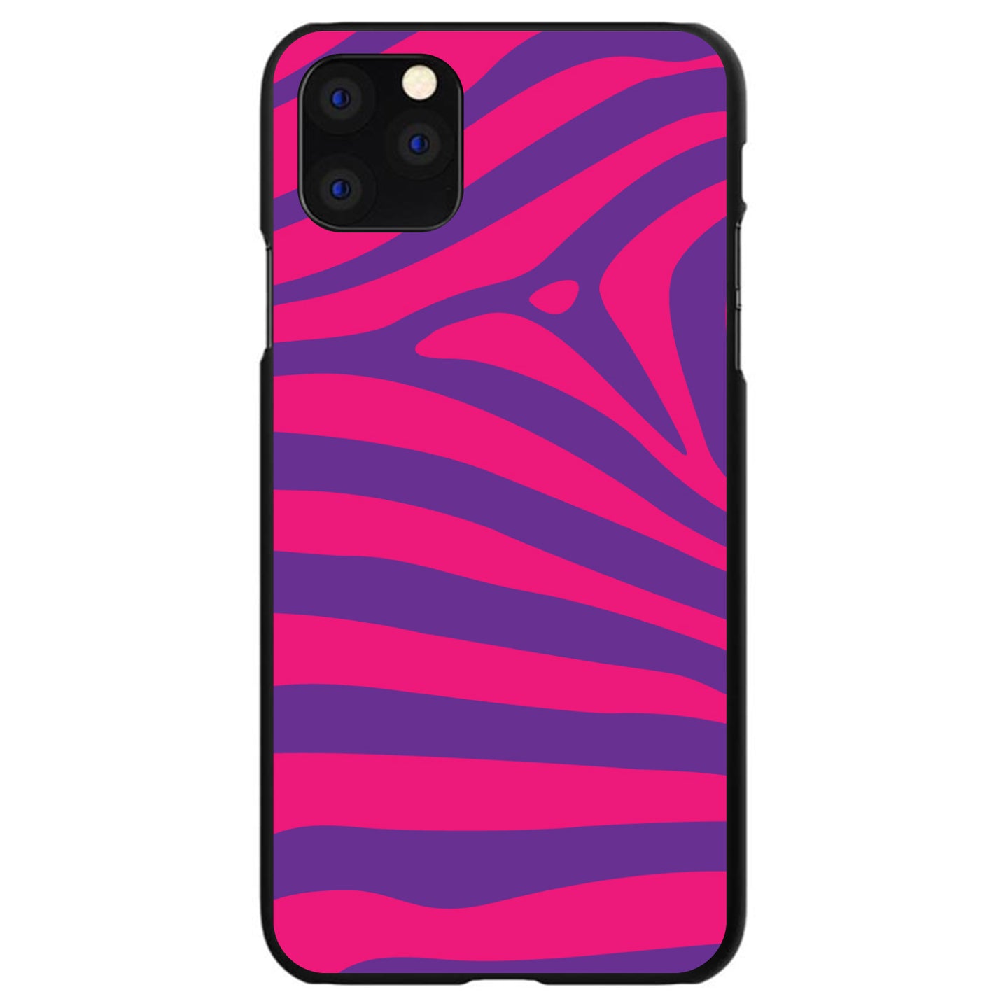 DistinctInk® Hard Plastic Snap-On Case for Apple iPhone or Samsung Galaxy - Purple Hot Pink Zebra Skin Stripes
