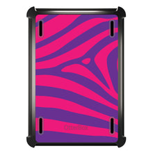 DistinctInk™ OtterBox Defender Series Case for Apple iPad / iPad Pro / iPad Air / iPad Mini - Purple Hot Pink Zebra Skin Stripes