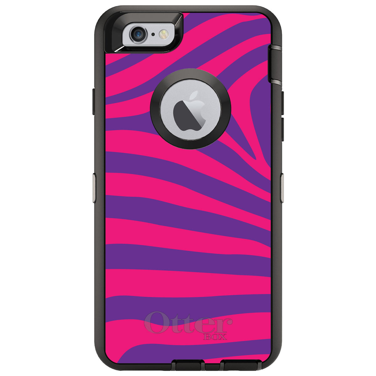 Purple Hot Pink Zebra Skin Stripes OtterBox Defender Case for iPhone & Galaxy, view 4