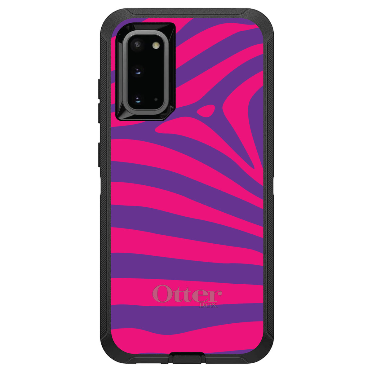 Purple Hot Pink Zebra Skin Stripes OtterBox Defender Case for iPhone & Galaxy, view 5