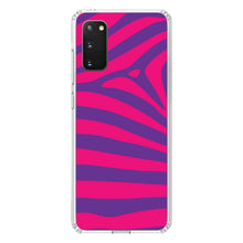 DistinctInk® Clear Shockproof Hybrid Case for Apple iPhone / Samsung Galaxy / Google Pixel - Purple Hot Pink Zebra Skin Stripes