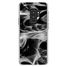 DistinctInk® Clear Shockproof Hybrid Case for Apple iPhone / Samsung Galaxy / Google Pixel - Grey Black Flame Fire