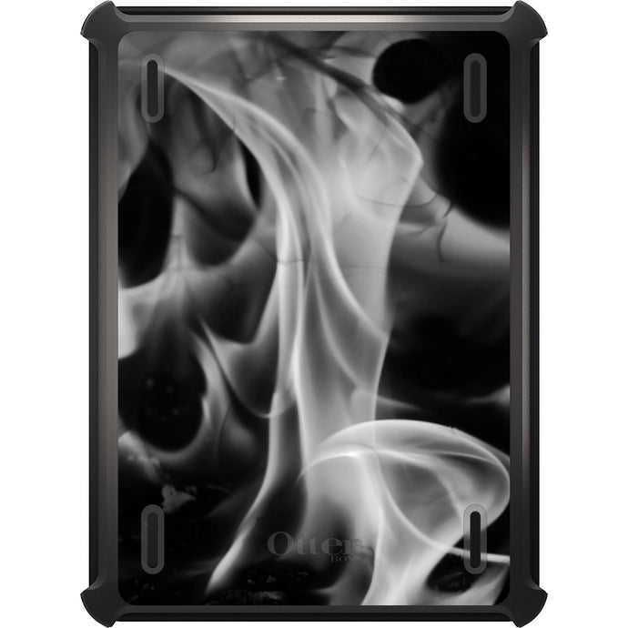 DistinctInk™ OtterBox Defender Series Case for Apple iPad / iPad Pro / iPad Air / iPad Mini - Grey Black Flame Fire