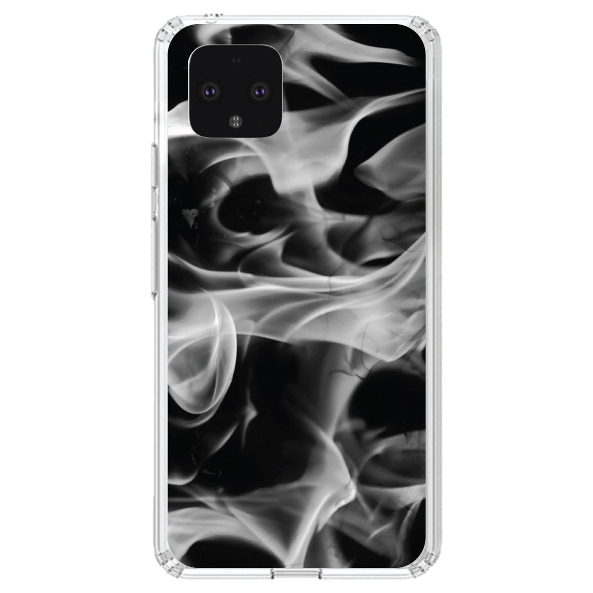 Grey Black Flame Fire Clear Shockproof iPhone Case, view 24
