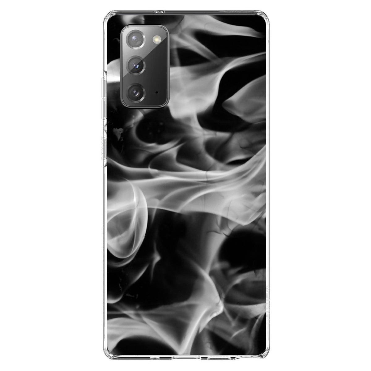Grey Black Flame Fire Clear Shockproof iPhone Case, view 8