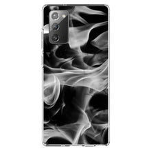 DistinctInk® Clear Shockproof Hybrid Case for Apple iPhone / Samsung Galaxy / Google Pixel - Grey Black Flame Fire