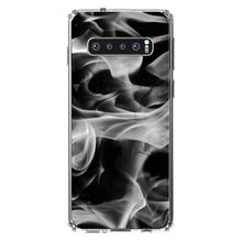 DistinctInk® Clear Shockproof Hybrid Case for Apple iPhone / Samsung Galaxy / Google Pixel - Grey Black Flame Fire