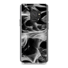 DistinctInk® Clear Shockproof Hybrid Case for Apple iPhone / Samsung Galaxy / Google Pixel - Grey Black Flame Fire