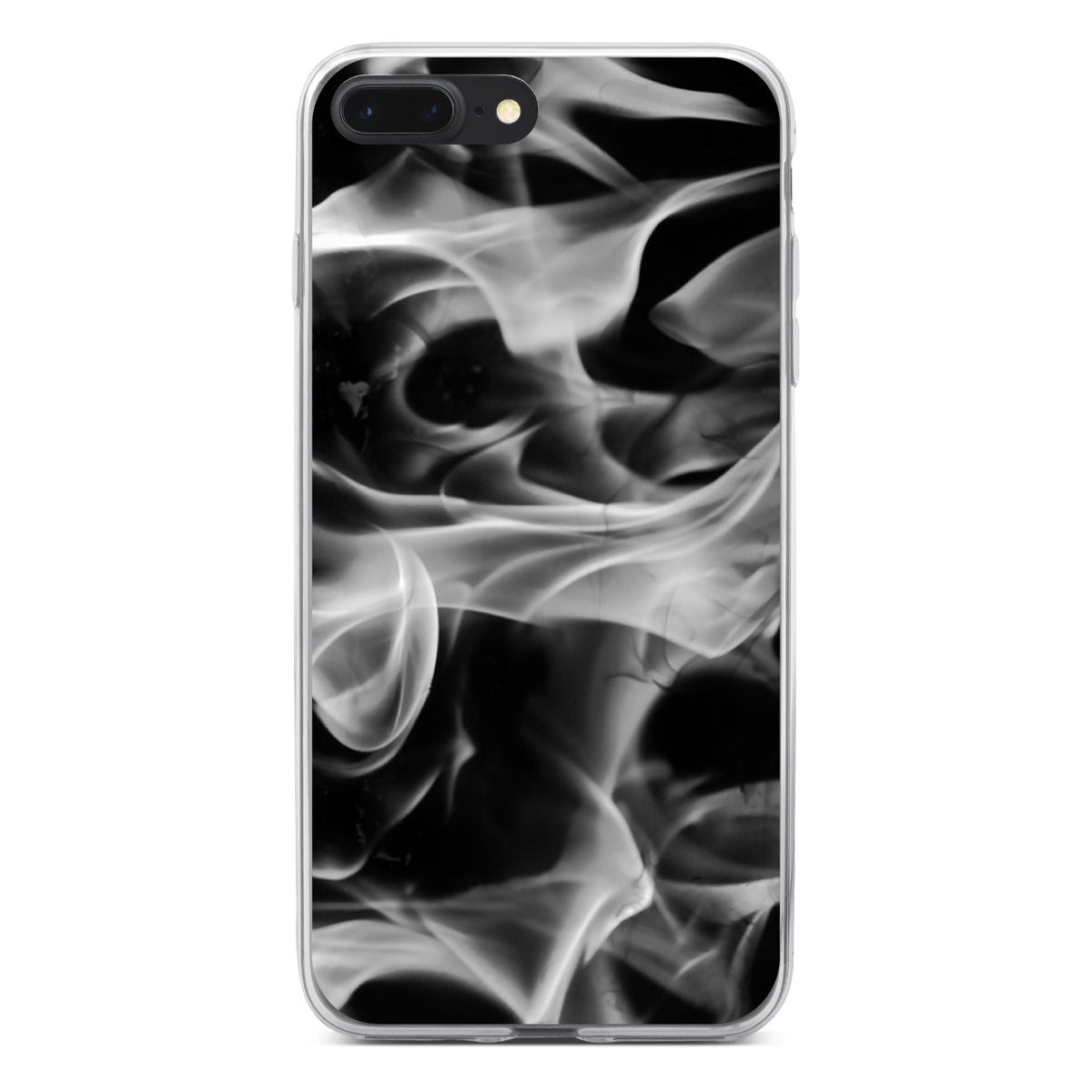 Grey Black Flame Fire Clear Shockproof iPhone Case, view 6