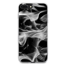 DistinctInk® Clear Shockproof Hybrid Case for Apple iPhone / Samsung Galaxy / Google Pixel - Grey Black Flame Fire