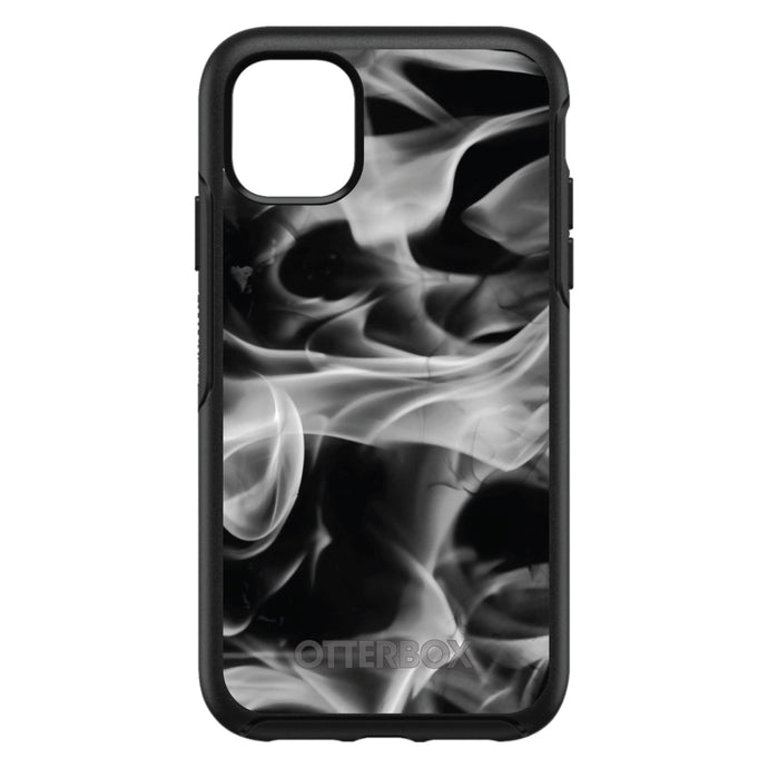 DistinctInk™ OtterBox Symmetry Series Case for Apple iPhone / Samsung Galaxy / Google Pixel - Grey Black Flame Fire