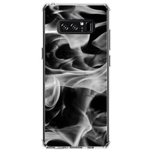 DistinctInk® Clear Shockproof Hybrid Case for Apple iPhone / Samsung Galaxy / Google Pixel - Grey Black Flame Fire