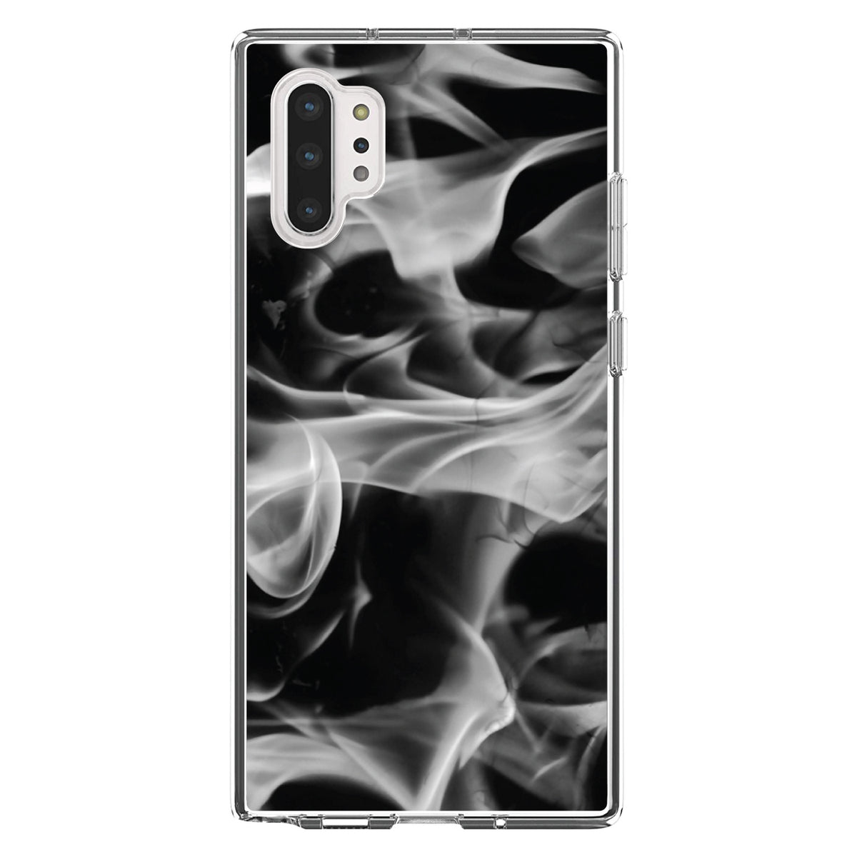 Grey Black Flame Fire Clear Shockproof iPhone Case, view 10