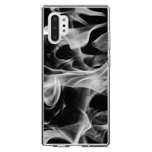DistinctInk® Clear Shockproof Hybrid Case for Apple iPhone / Samsung Galaxy / Google Pixel - Grey Black Flame Fire