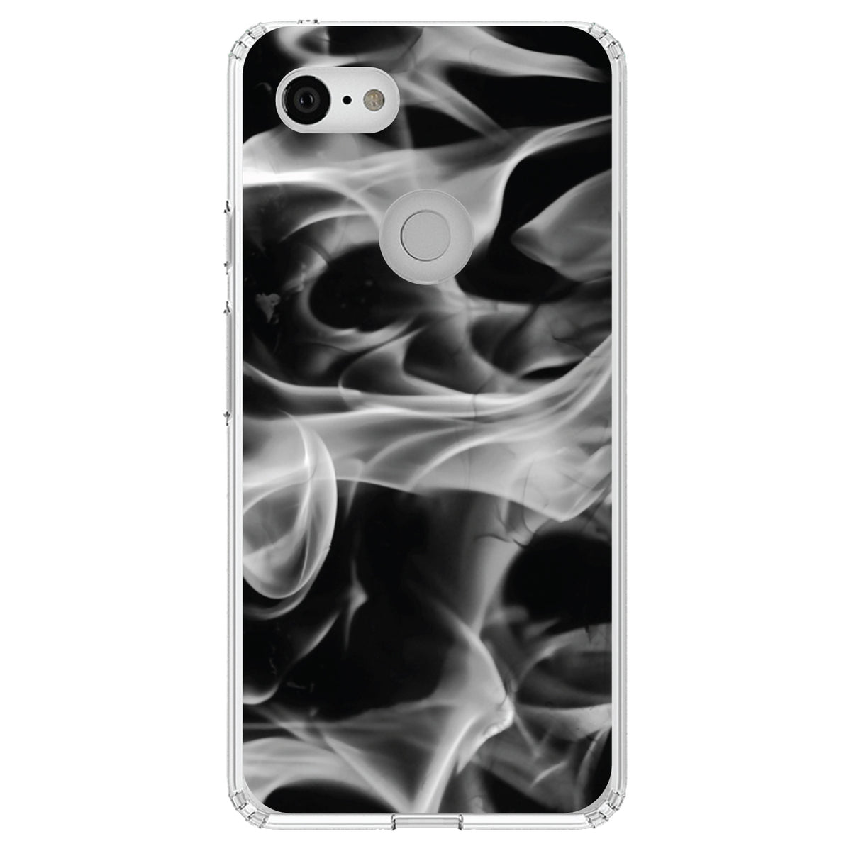 Grey Black Flame Fire Clear Shockproof iPhone Case, view 21