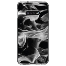 DistinctInk® Clear Shockproof Hybrid Case for Apple iPhone / Samsung Galaxy / Google Pixel - Grey Black Flame Fire