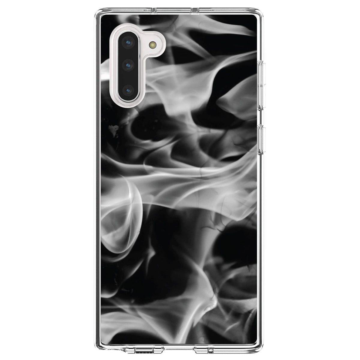 Grey Black Flame Fire Clear Shockproof iPhone Case, view 9