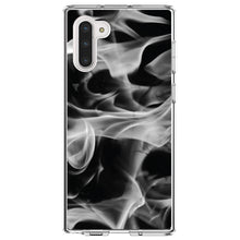 DistinctInk® Clear Shockproof Hybrid Case for Apple iPhone / Samsung Galaxy / Google Pixel - Grey Black Flame Fire