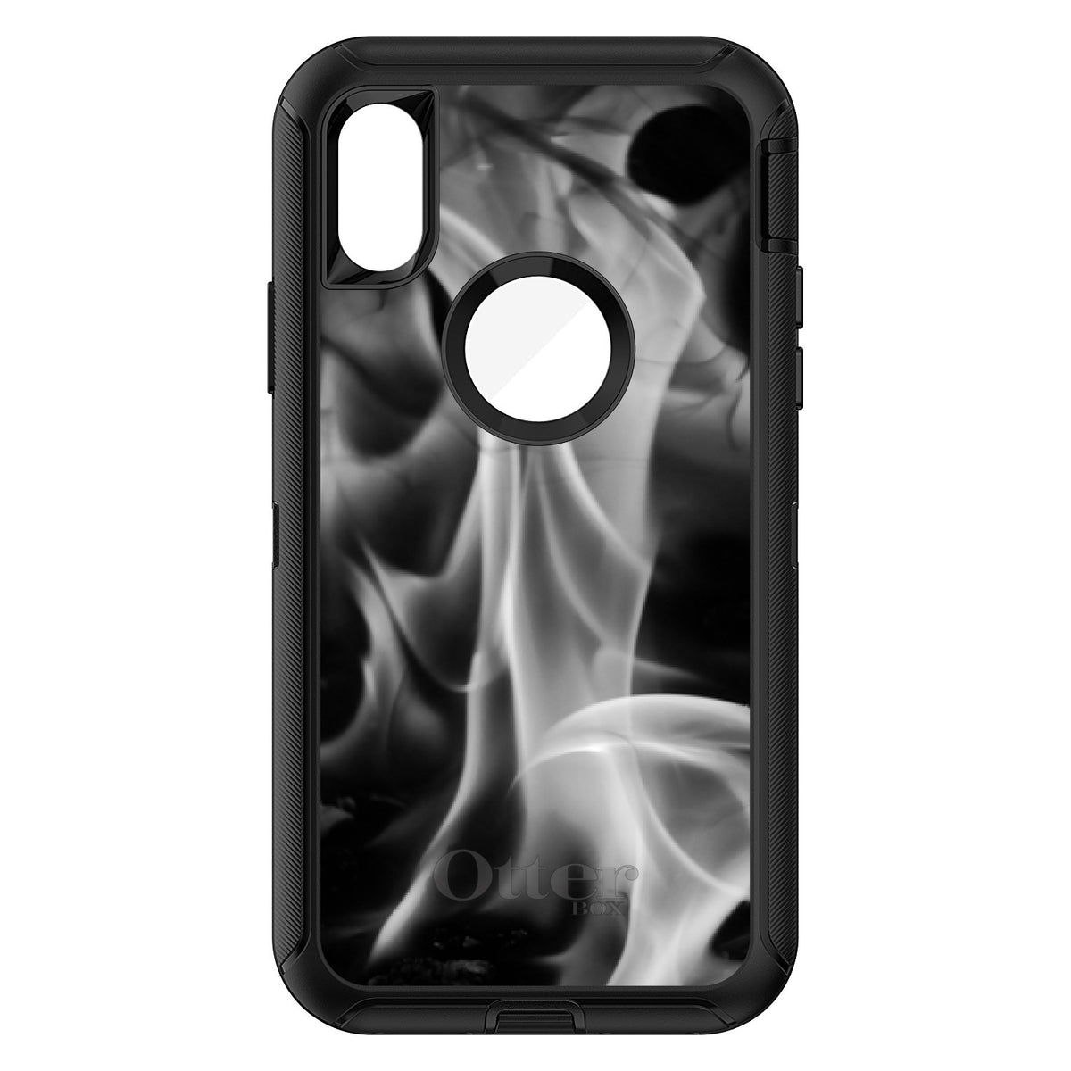 Grey Black Flame Fire OtterBox Defender Case for iPhone & Galaxy, view 3
