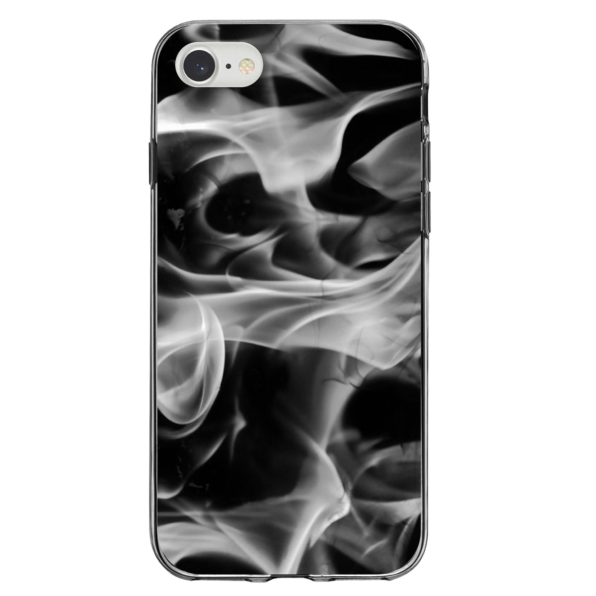 Grey Black Flame Fire Clear Shockproof iPhone Case, view 5
