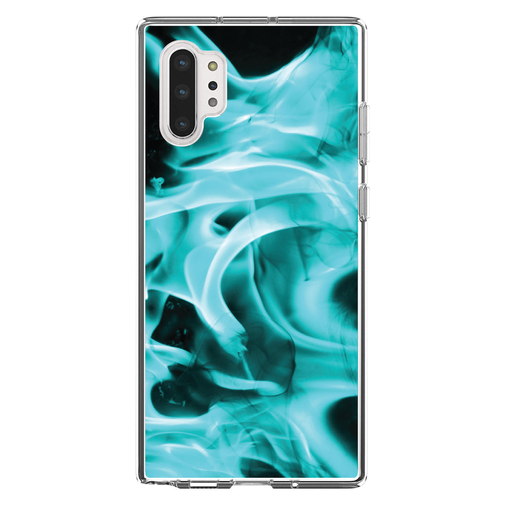 Teal Black Flame Fire Clear Shockproof iPhone Case, view 10