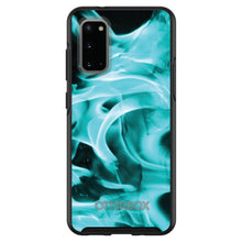 DistinctInk™ OtterBox Symmetry Series Case for Apple iPhone / Samsung Galaxy / Google Pixel - Teal Black Flame Fire