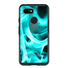 DistinctInk™ OtterBox Symmetry Series Case for Apple iPhone / Samsung Galaxy / Google Pixel - Teal Black Flame Fire