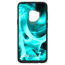 DistinctInk™ OtterBox Symmetry Series Case for Apple iPhone / Samsung Galaxy / Google Pixel - Teal Black Flame Fire